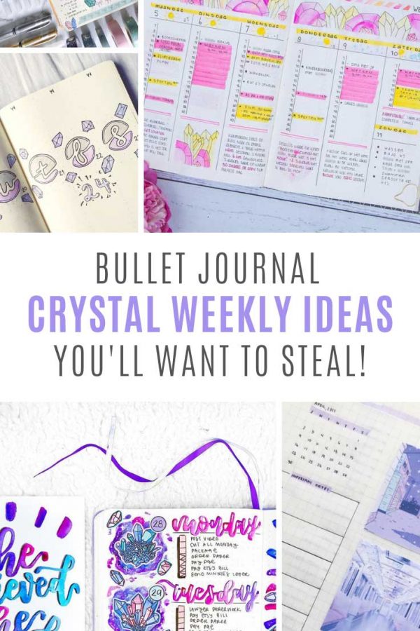 Ooh how pretty are these crystal bujo weekly spread ideas!