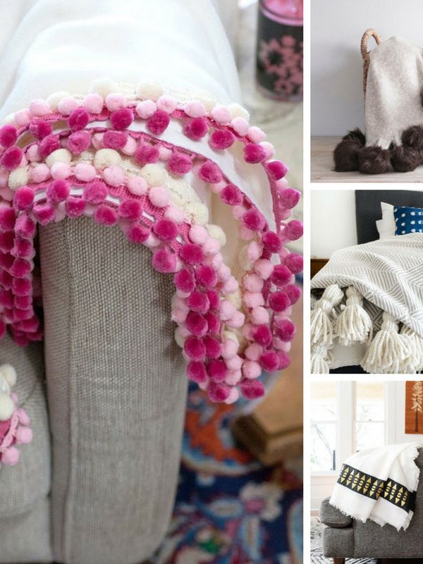Loving these DIY throws! Especially the pom pom trims! Thanks for sharing!