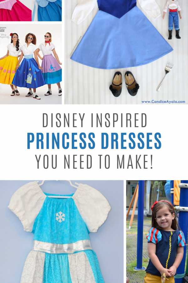 These Disney princess sewing patterns are just what you need to make vacation play dresses!
