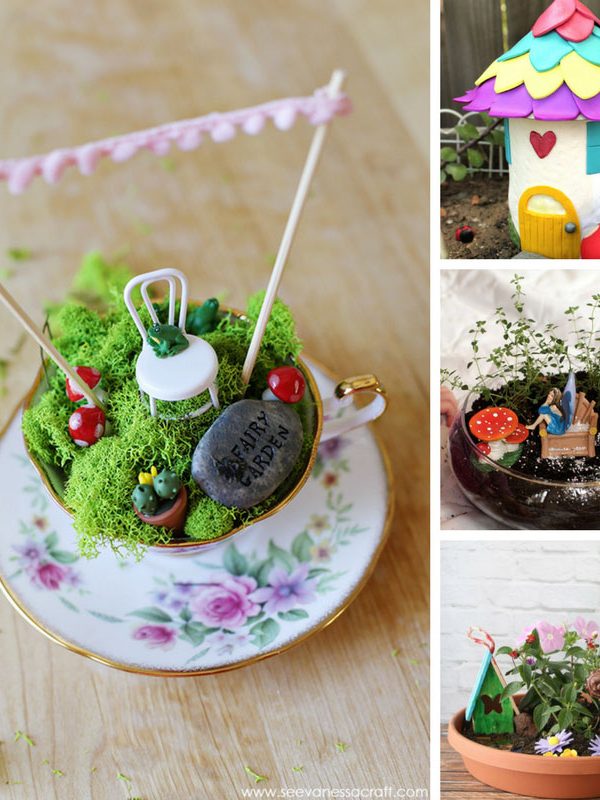 Totally in love with these fairy garden ideas - especially the one in a vintage tea cup!