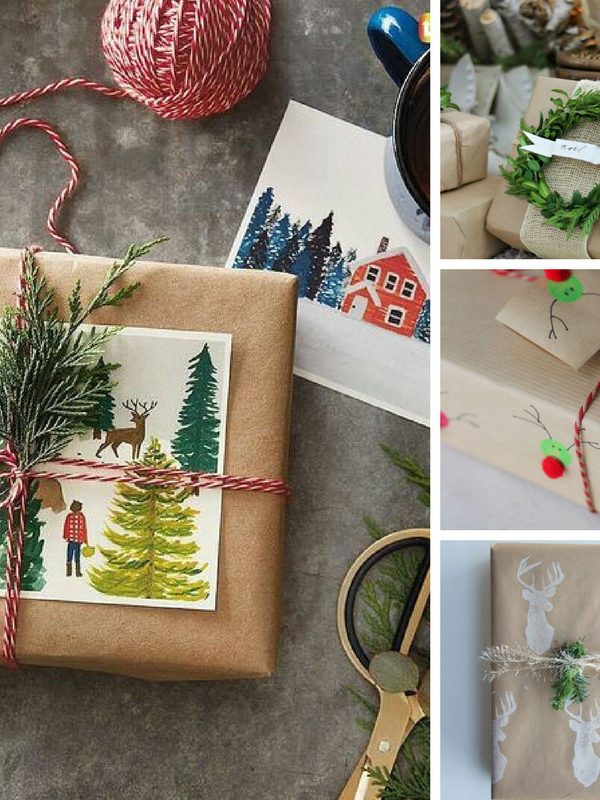 Gift Wrap Ideas with Brown Paper - Who knew there were so many fabulous ways to wrap gifts with Kraft paper!