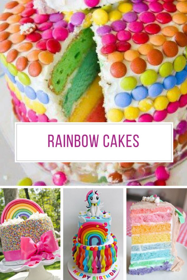 These rainbow cakes for girls are perfect for a birthday party!