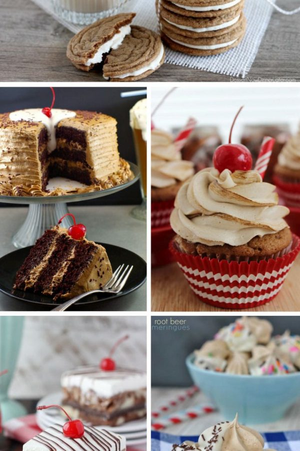 A collection of root beer float dessert recipes
