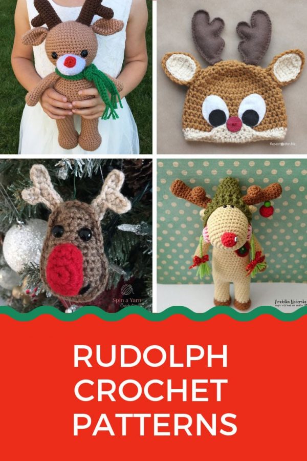 How adorable are these Rudolph reindeer crochet patterns!