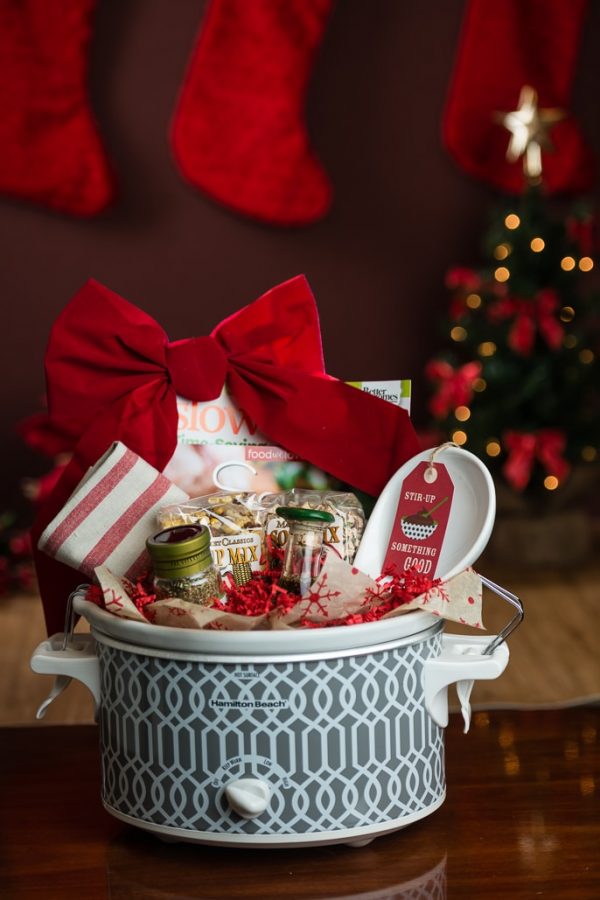 Slow Cooker Gift Basket - creative gift idea for the food lover on your list!